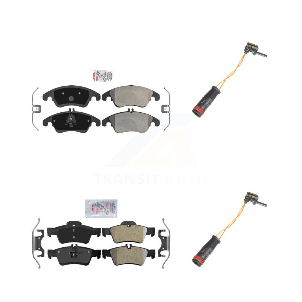 Ceramic Brake Pads Wear Sensor Front Rear Kit For Mercedes-Benz E350 E250 CLS400