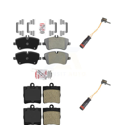 Ceramic Disc Brake Pads & Wear Sensor Front Rear Kit For Mercedes-Benz C230 C240