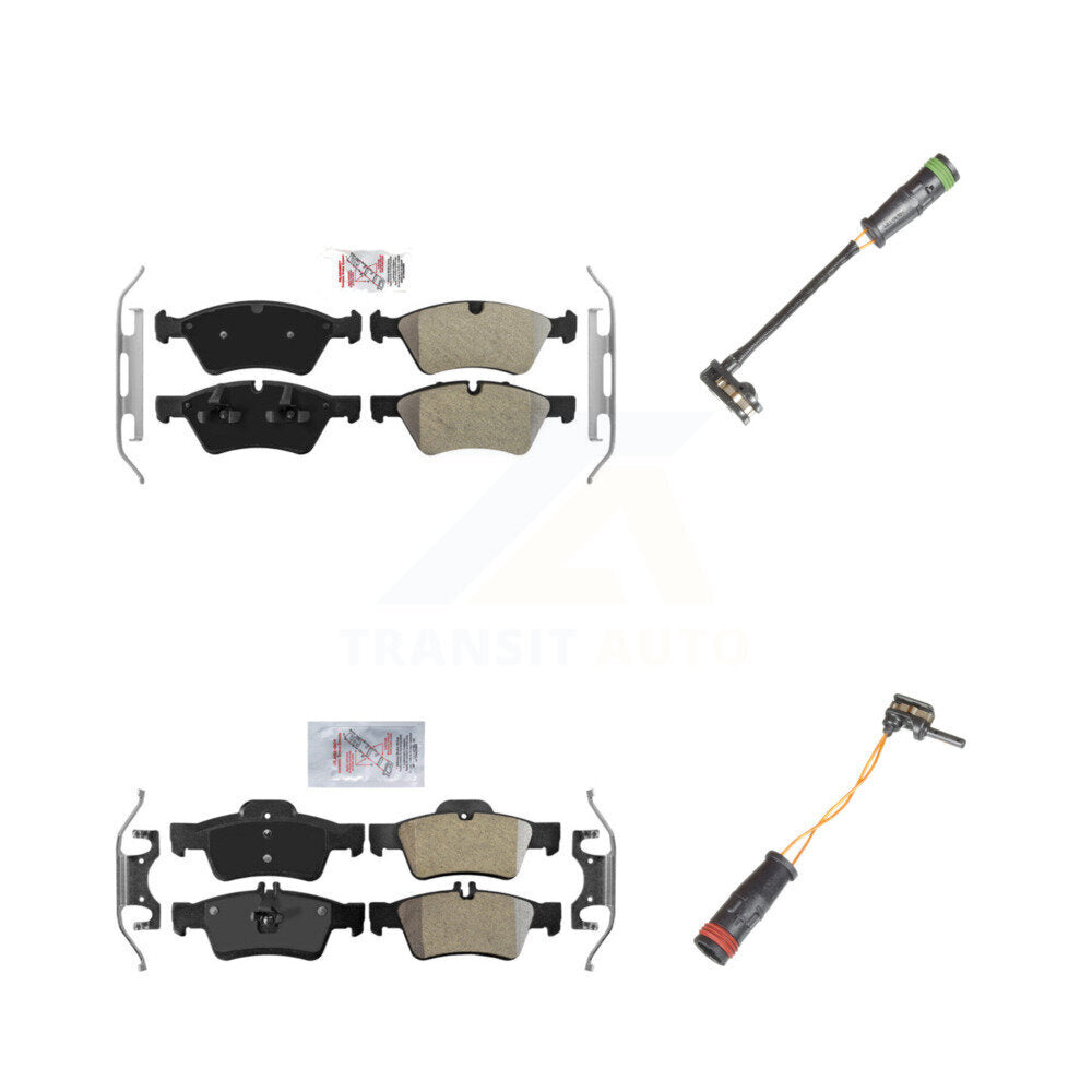 Ceramic Disc Brake Pads And Wear Sensors Front Rear Kit For Mercedes-Benz E550