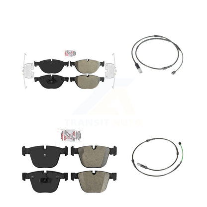 Ceramic Disc Brake Pads & Wear Sensor Front Rear Kit For BMW 535i GT xDrive 550i