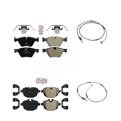 Ceramic Disc Brake Pads And Wear Sensors Front Rear Kit For BMW 528i