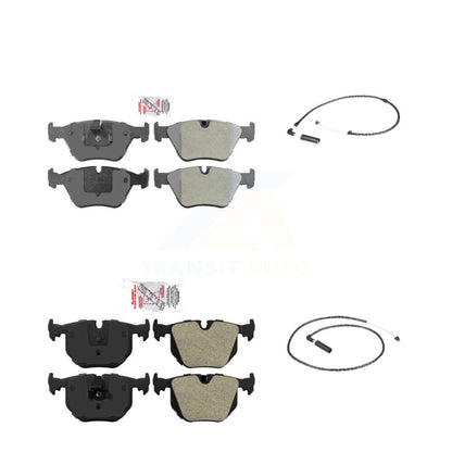Ceramic Disc Brake Pads And Wear Sensors Front Rear Kit For 2004-2010 BMW X3