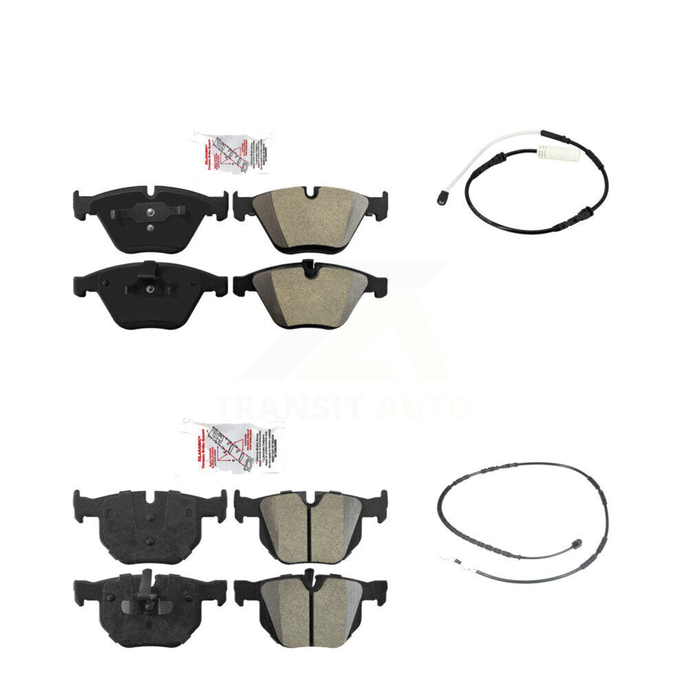 Ceramic Disc Brake Pads And Wear Sensors Front Rear Kit For BMW 335i 335is 335d