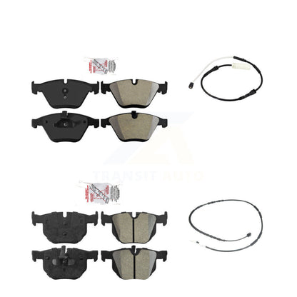 Ceramic Disc Brake Pads And Wear Sensors Front Rear Kit For BMW 335i