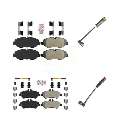 Ceramic Disc Brake Pads Extra Wear Sensor Front Rear Kit For Sprinter 2500 Dodge