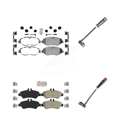 Ceramic Disc Brake Pads Extra Wear Sensor Front Rear Kit For Sprinter 2500 Dodge