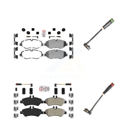 Ceramic Disc Brake Pads Extra Wear Sensor Front Rear Kit For Sprinter 2500 Dodge
