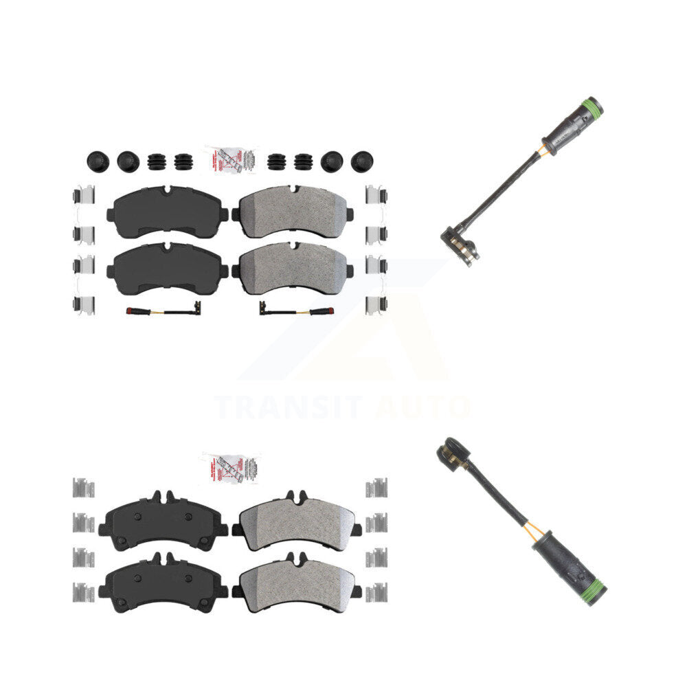 Ceramic Brake Pads & Extra Wear Sensor Front Rear Kit For Mercedes-Benz Sprinter