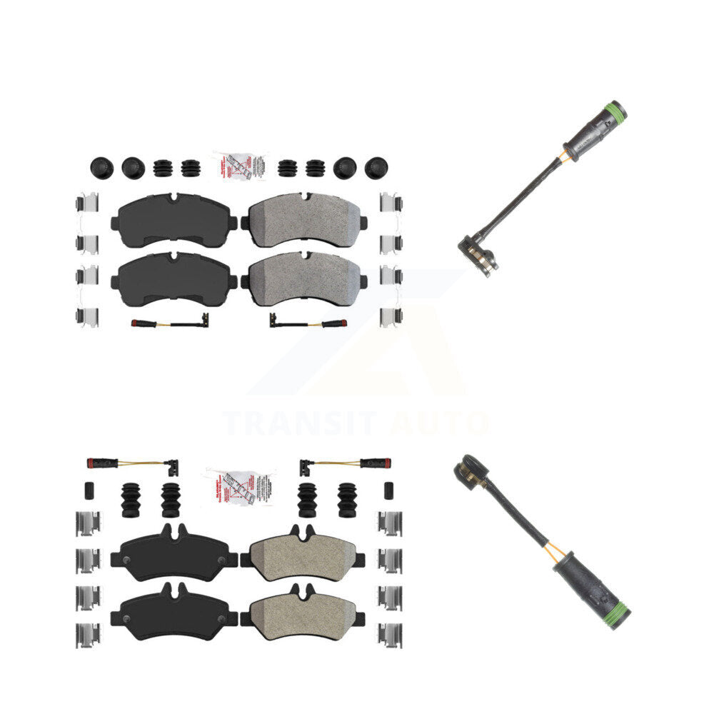 Ceramic Disc Brake Pads And Extra Wear Sensors Front Rear Kit For
