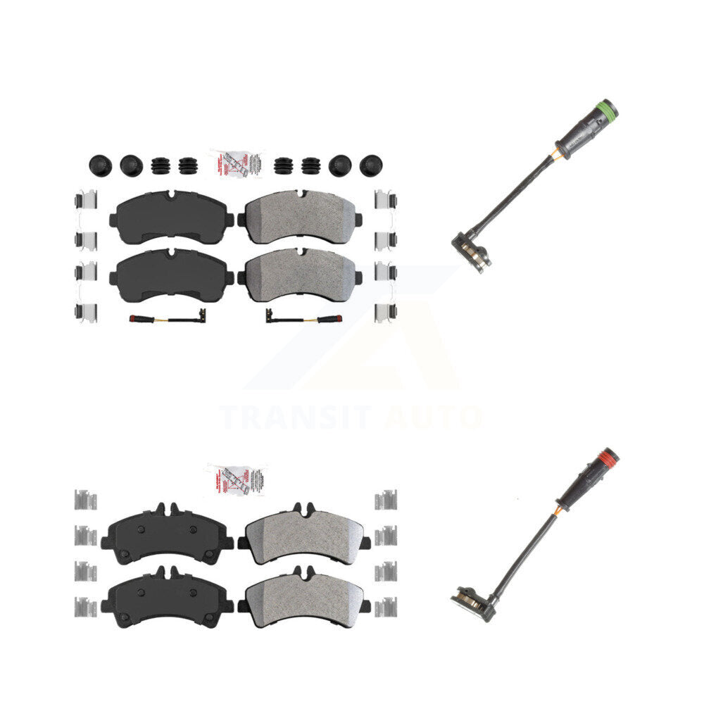 Ceramic Disc Brake Pads And Extra Wear Sensors Front Rear Kit For