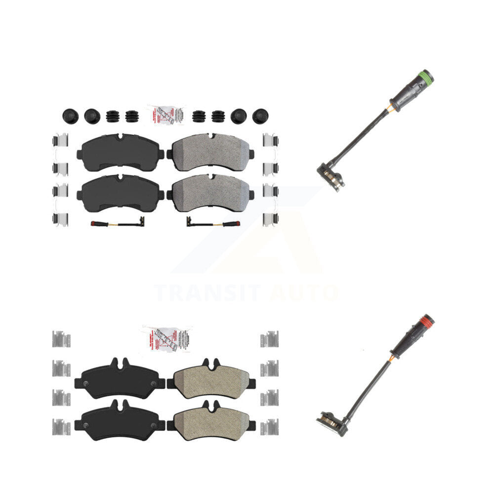 Ceramic Disc Brake Pads And Extra Wear Sensors Front Rear Kit For