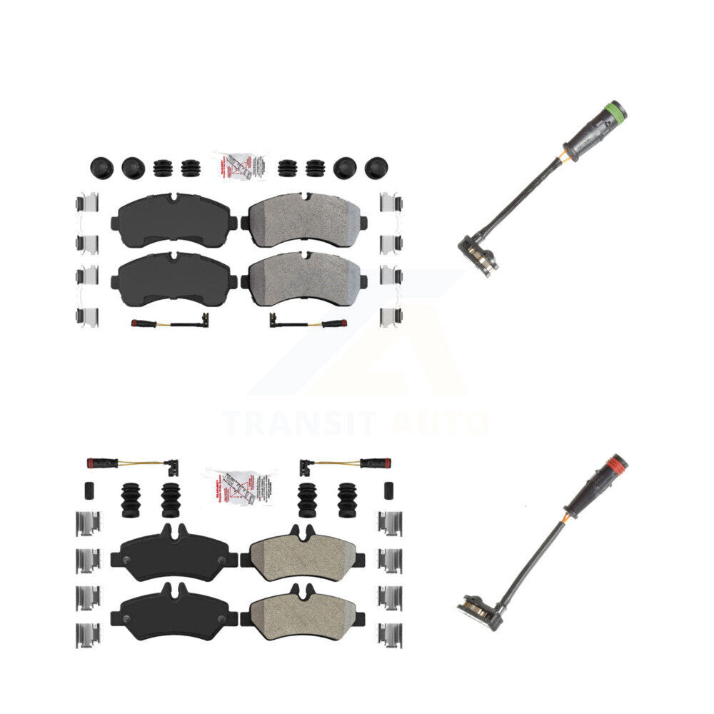 Ceramic Disc Brake Pads And Extra Wear Sensors Front Rear Kit For