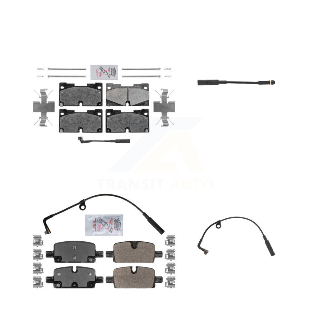 Ceramic Brake Pad & Extra Wear Sensor Front Rear Kit For GMC Chevrolet Silverado