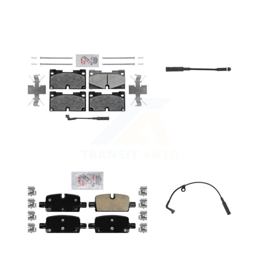 Ceramic Brake Pad & Extra Wear Sensor Front Rear Kit For GMC Chevrolet Silverado