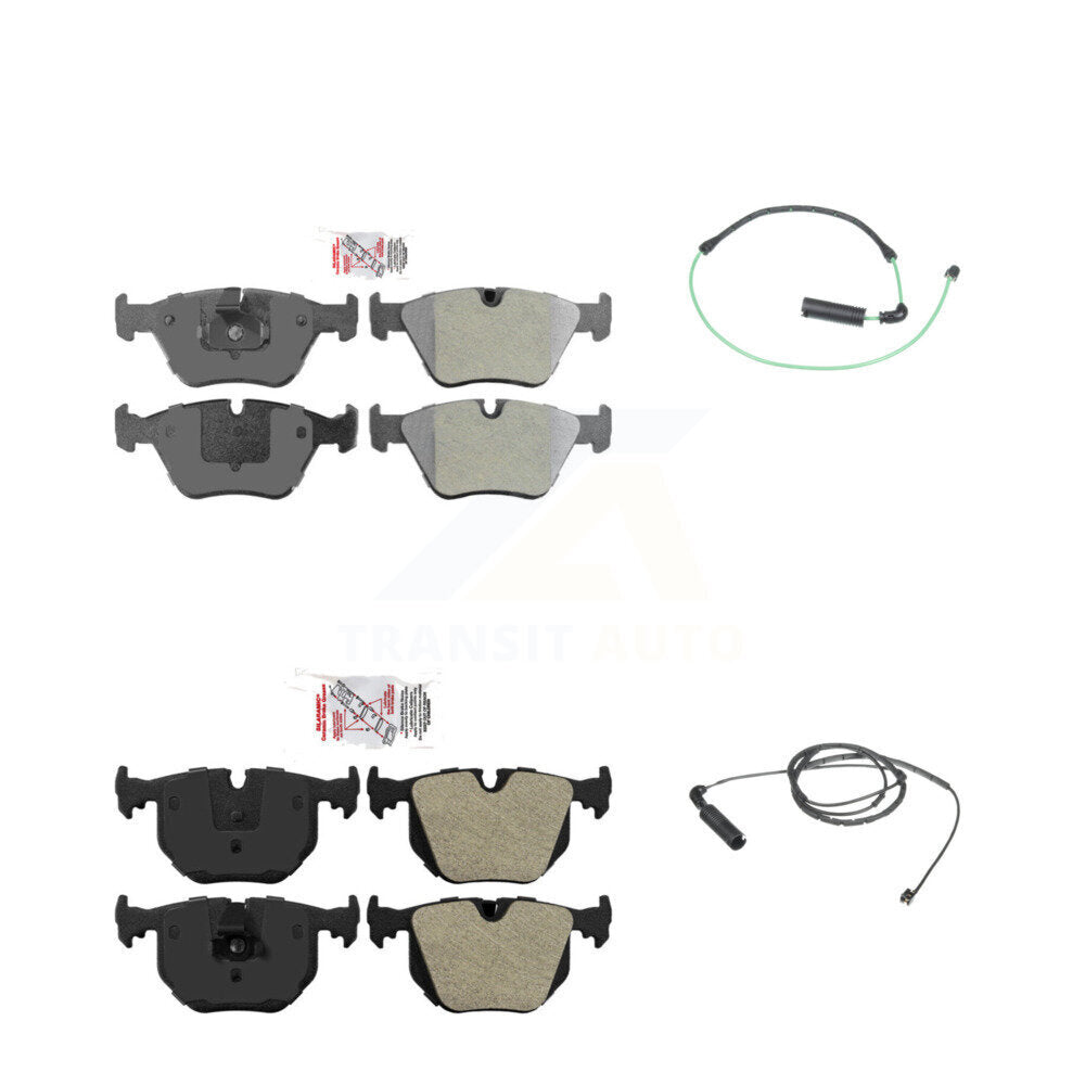 Ceramic Disc Brake Pads Wear Sensor Front Rear Kit For BMW 330Ci 330i 330xi 3.0L