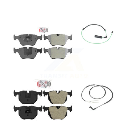 Ceramic Disc Brake Pads And Wear Sensors Front Rear Kit For 2005 BMW 330xi 3.0L