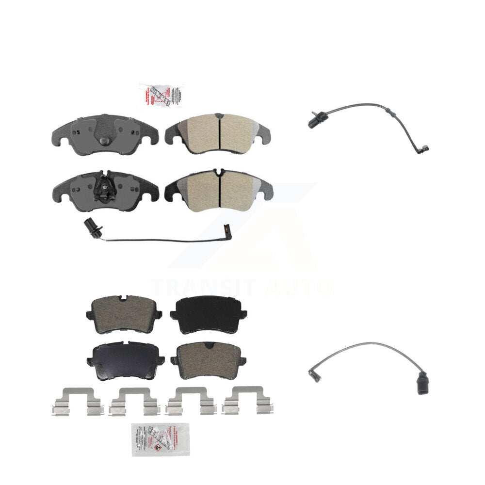Ceramic Disc Brake Pad & Extra Wear Sensor Front Rear Kit For Audi A7 Quattro A6