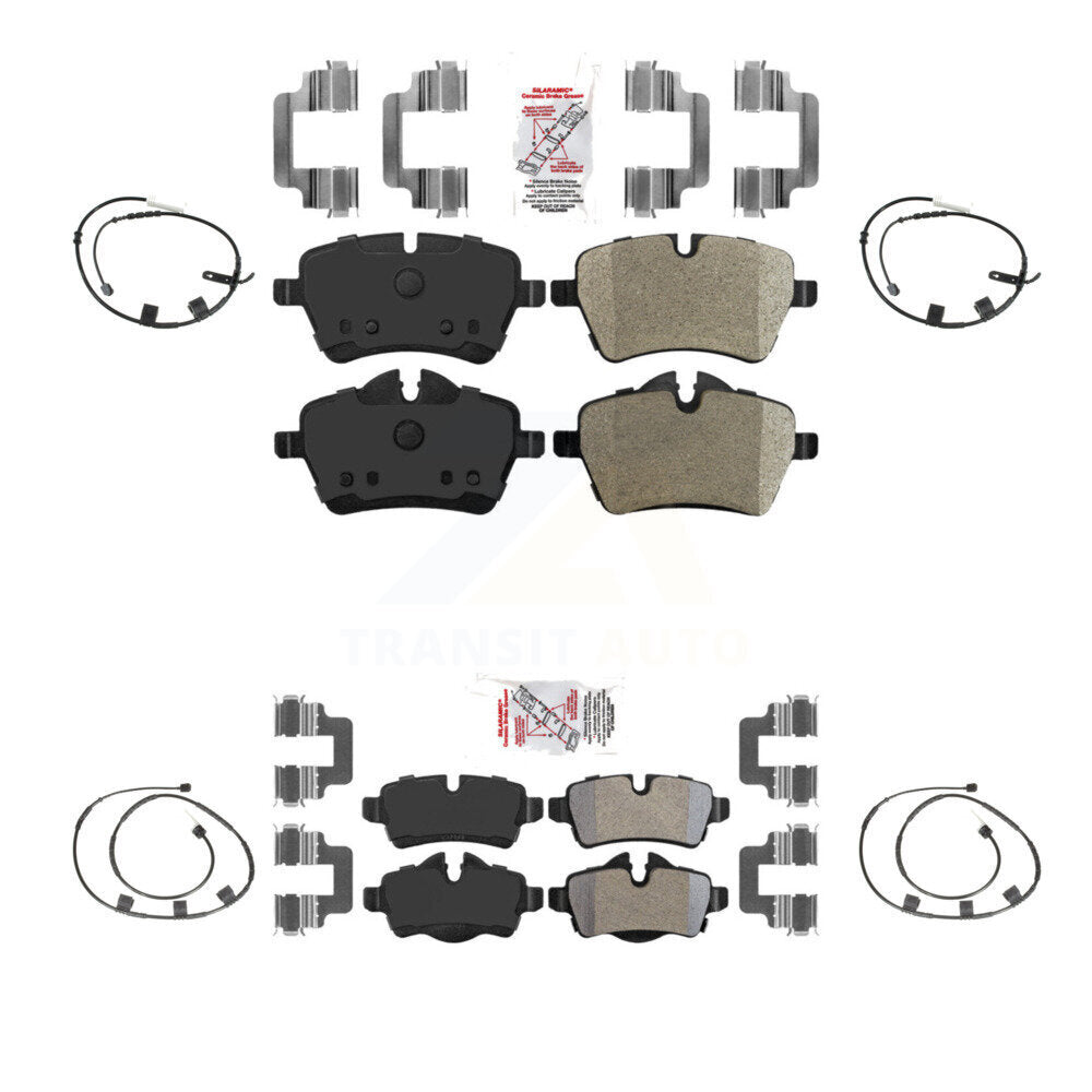 Ceramic Disc Brake Pads And Wear Sensors Front Rear Kit For Mini Cooper 1.6L