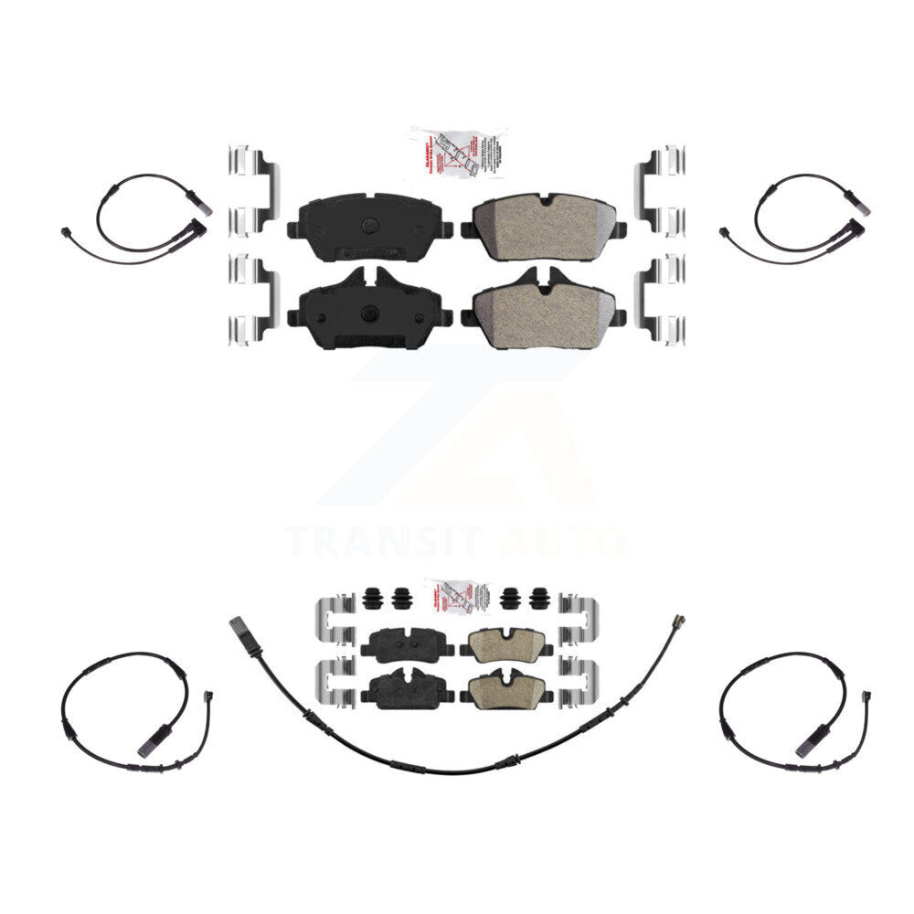Ceramic Disc Brake Pads And Extra Wear Sensors Front Rear Kit For Mini Cooper