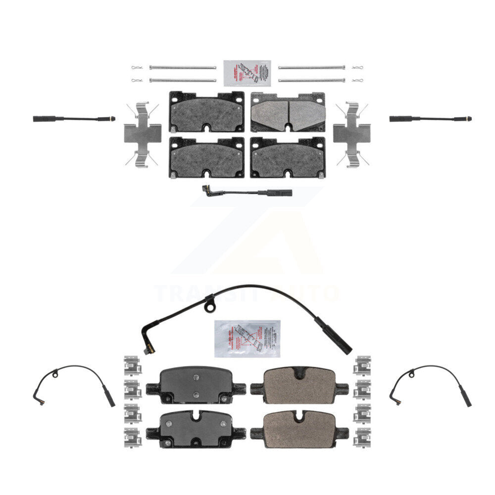 Ceramic Brake Pad & Extra Wear Sensor Front Rear Kit For GMC Chevrolet Silverado