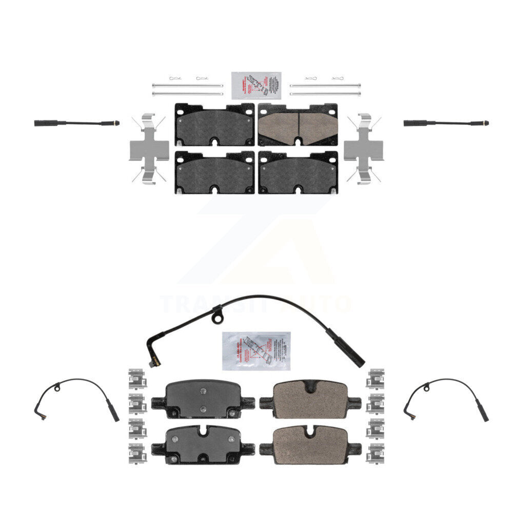 Ceramic Brake Pad & Extra Wear Sensor Front Rear Kit For GMC Chevrolet Silverado
