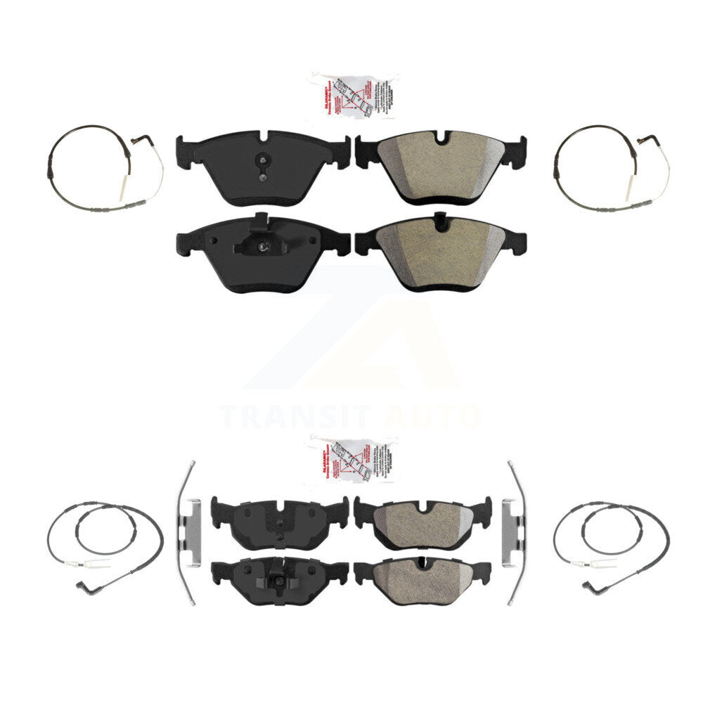 Ceramic Disc Brake Pads And Wear Sensors Front Rear Kit For BMW 328i