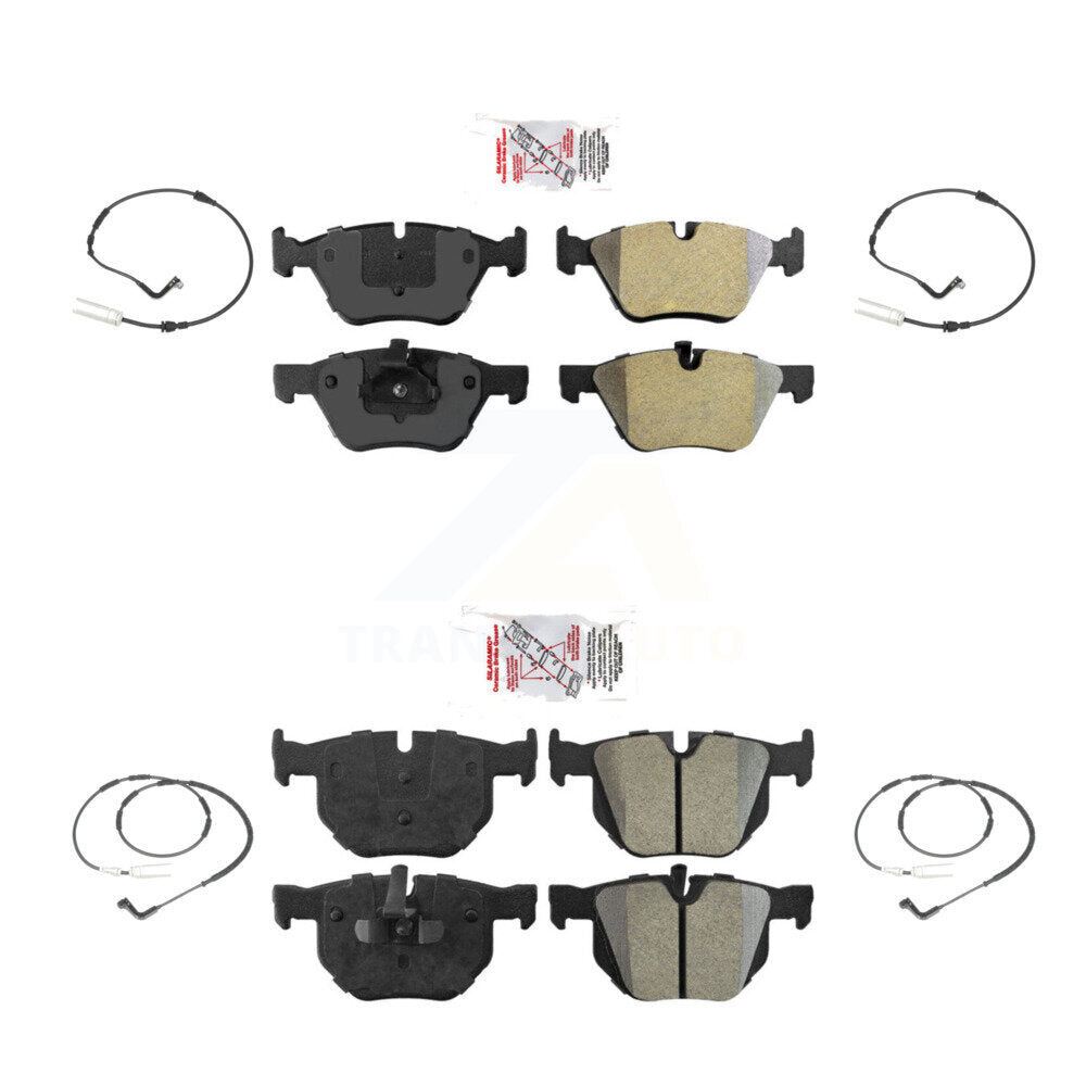 Ceramic Disc Brake Pads And Wear Sensors Front Rear Kit For 2006 BMW 330i