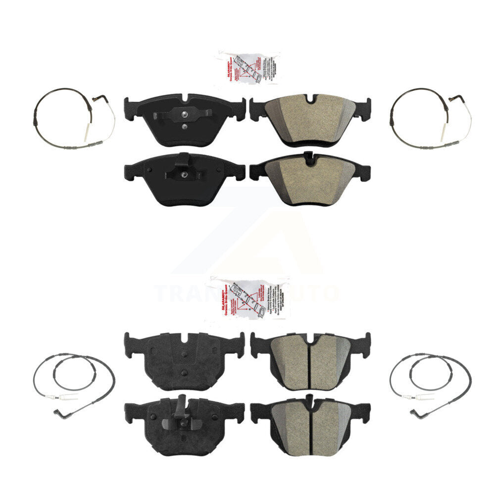 Ceramic Disc Brake Pads And Wear Sensors Front Rear Kit For BMW 335i 335d 3.0L