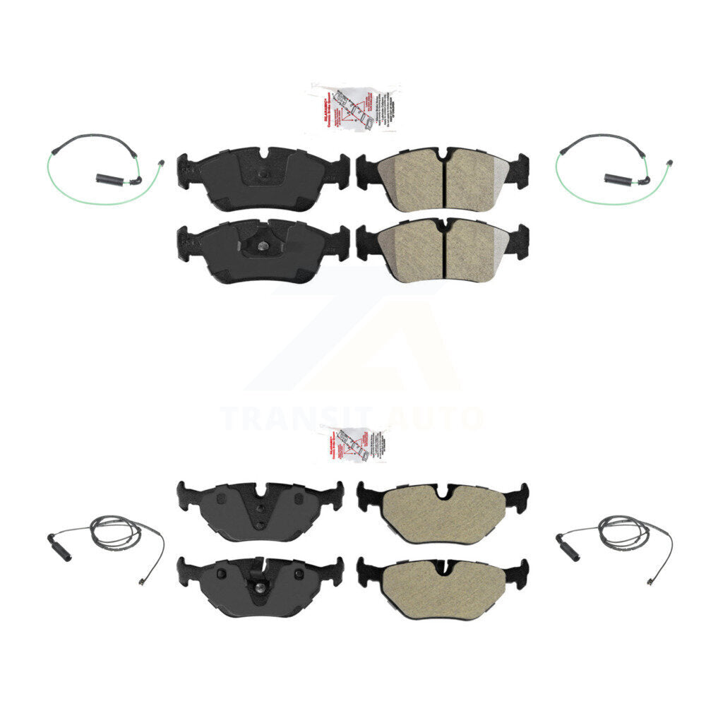Ceramic Disc Brake Pad & Wear Sensor Front Rear Kit For 2001-2005 BMW 325xi 2.5L