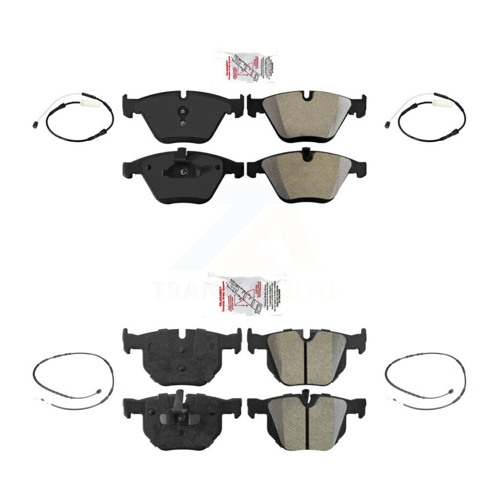 Ceramic Disc Brake Pads And Wear Sensors Front Rear Kit For BMW 335i