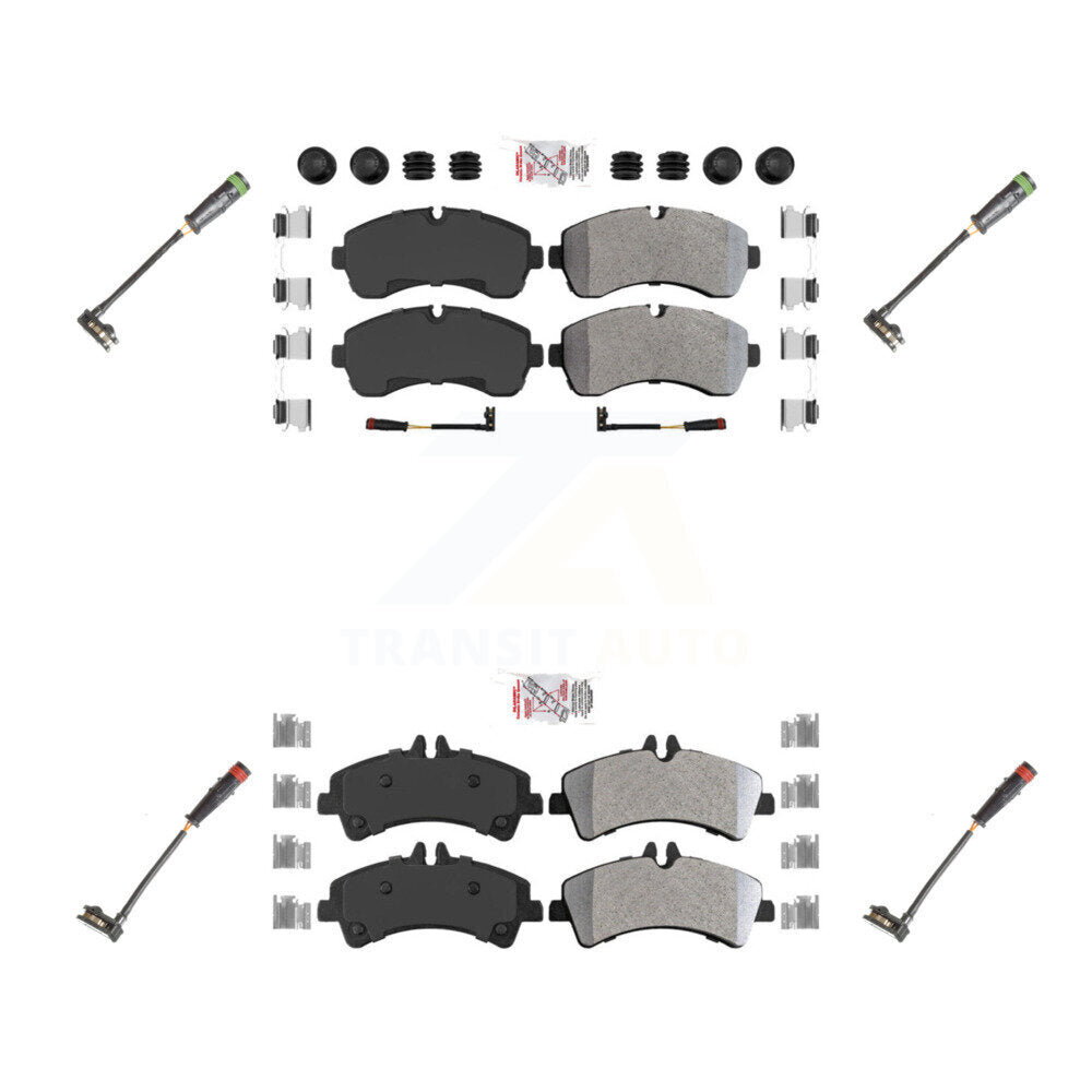 Ceramic Disc Brake Pads And Extra Wear Sensors Front Rear Kit For