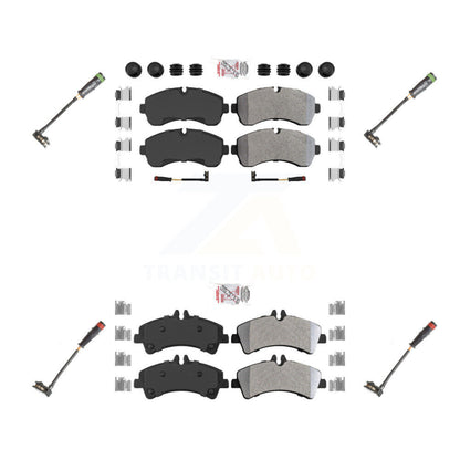 Ceramic Disc Brake Pads And Extra Wear Sensors Front Rear Kit For