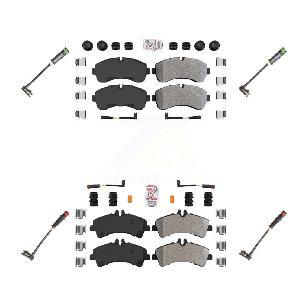 Ceramic Disc Brake Pads And Extra Wear Sensors Front Rear Kit For