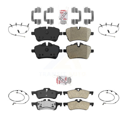Ceramic Disc Brake Pads And Wear Sensor Front Rear Kit For 2006 Mini Cooper 1.6L