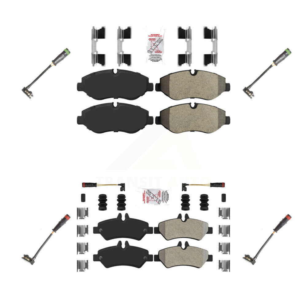 Ceramic Disc Brake Pads Extra Wear Sensor Front Rear Kit For Sprinter 2500 Dodge