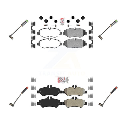 Ceramic Disc Brake Pads Extra Wear Sensor Front Rear Kit For Sprinter 2500 Dodge