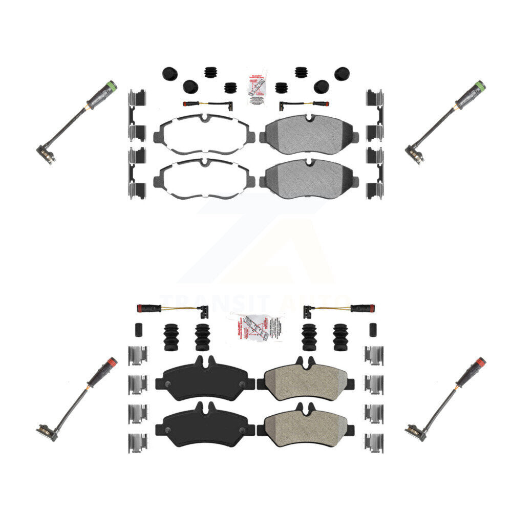 Ceramic Disc Brake Pads Extra Wear Sensor Front Rear Kit For Sprinter 2500 Dodge
