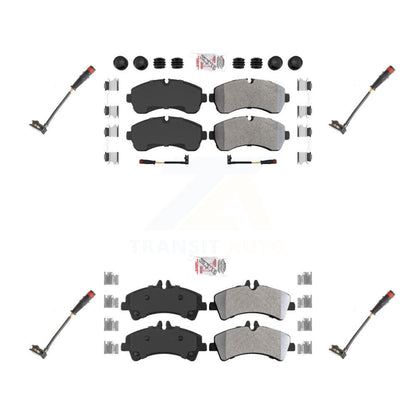 Ceramic Brake Pads Extra Wear Sensor Front Rear Kit For Dodge Sprinter 3500 3.0L