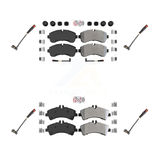 Ceramic Brake Pads Extra Wear Sensor Front Rear Kit For Dodge Sprinter 3500 3.0L