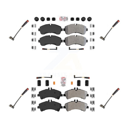 Ceramic Brake Pads Extra Wear Sensor Front Rear Kit For Dodge Sprinter 3500 3.0L