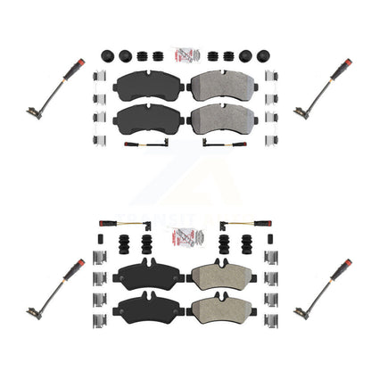 Ceramic Brake Pads Extra Wear Sensor Front Rear Kit For Dodge Sprinter 3500 3.0L