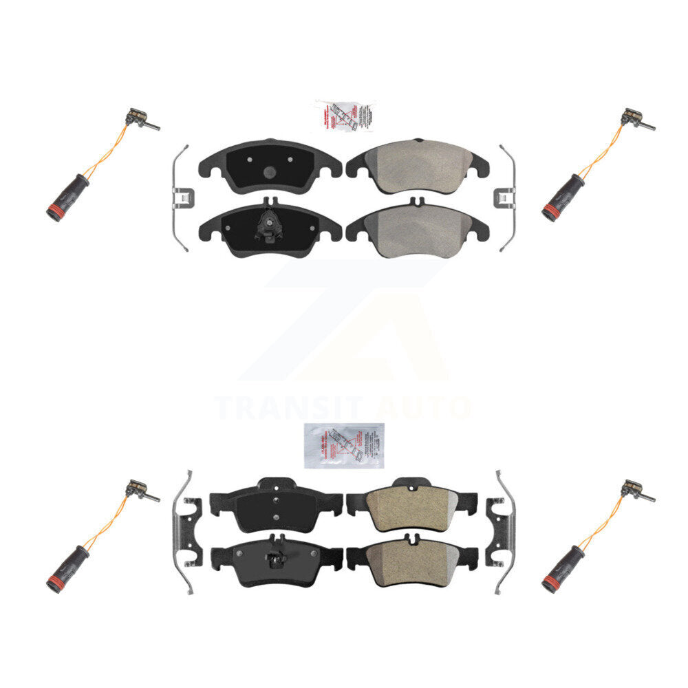 Ceramic Brake Pads Wear Sensor Front Rear Kit For Mercedes-Benz E350 E250 CLS400