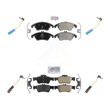 Ceramic Disc Brake Pads And Wear Sensors Front Rear Kit For Mercedes-Benz E400