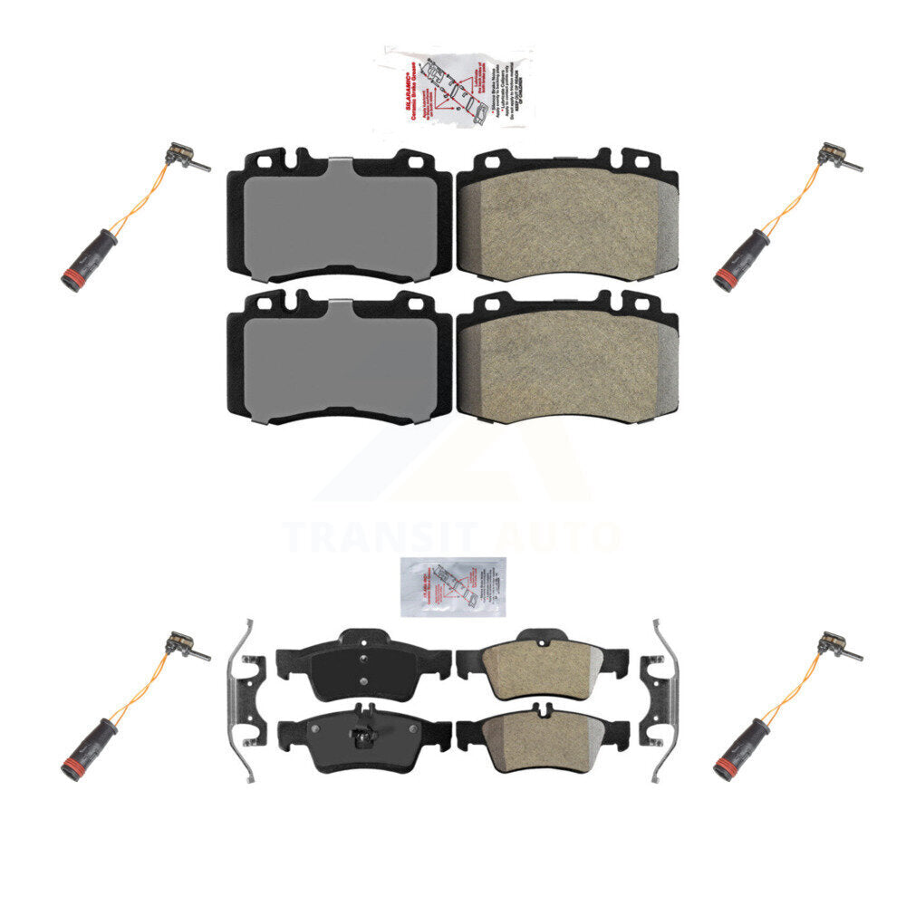 Ceramic Brake Pads Wear Sensor Front Rear Kit For Mercedes-Benz E350 SL500 SL550