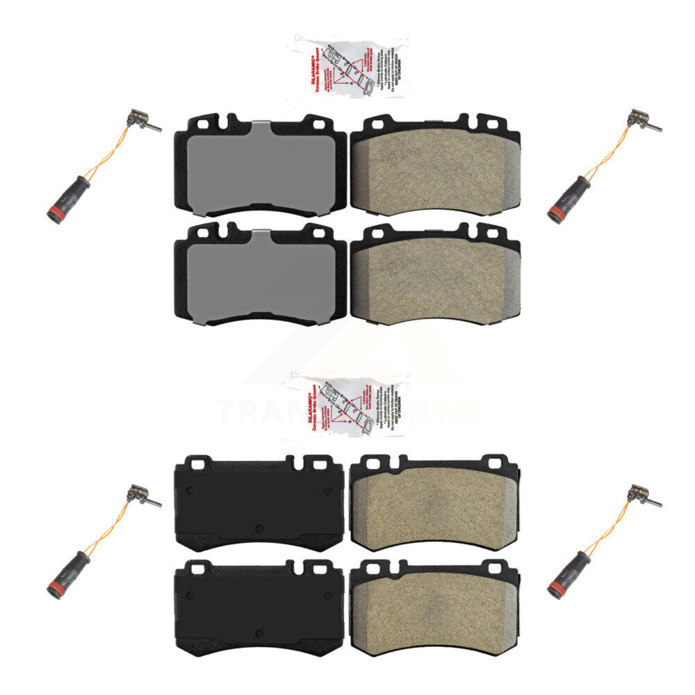 Ceramic Brake Pads & Wear Sensor Front Rear Kit For Mercedes-Benz CL600 CL55 AMG
