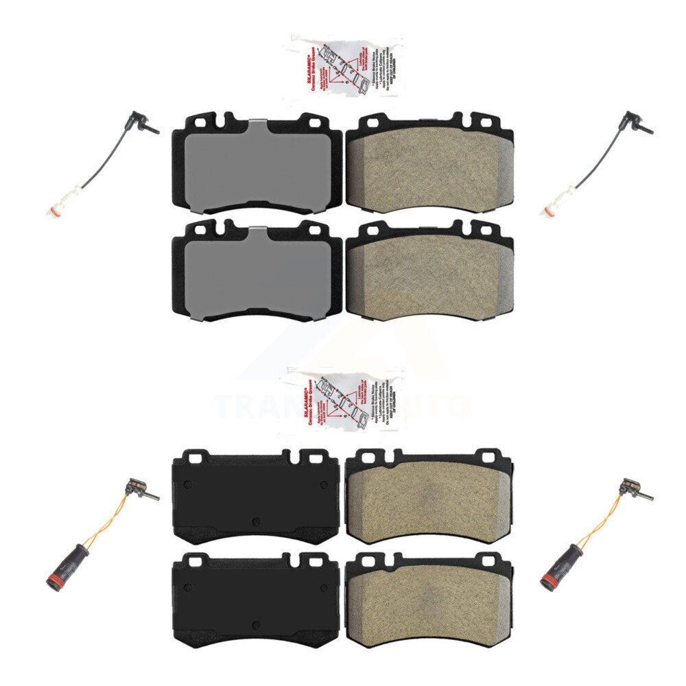 Ceramic Disc Brake Pads & Wear Sensor Front Rear Kit For Mercedes-Benz S600 5.5L