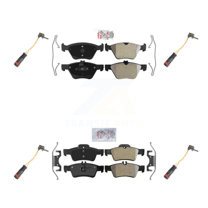 Ceramic Disc Brake Pads & Wear Sensor Front Rear Kit For Mercedes-Benz E350 E300