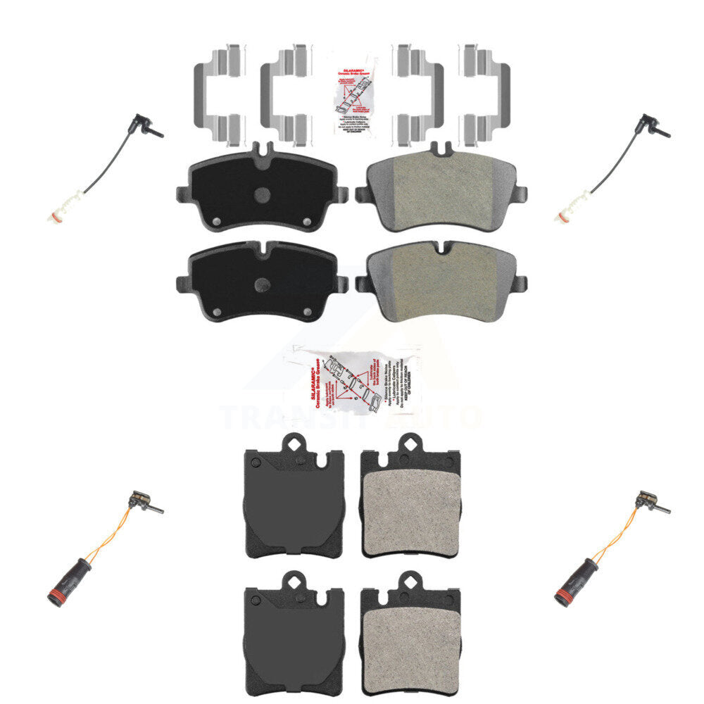Ceramic Disc Brake Pads And Wear Sensors Front Rear Kit For Mercedes-Benz CLK320