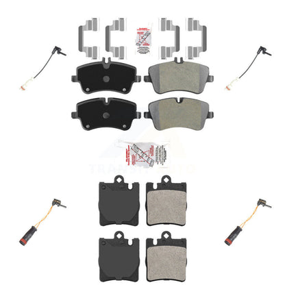 Ceramic Disc Brake Pads And Wear Sensors Front Rear Kit For Mercedes-Benz CLK320