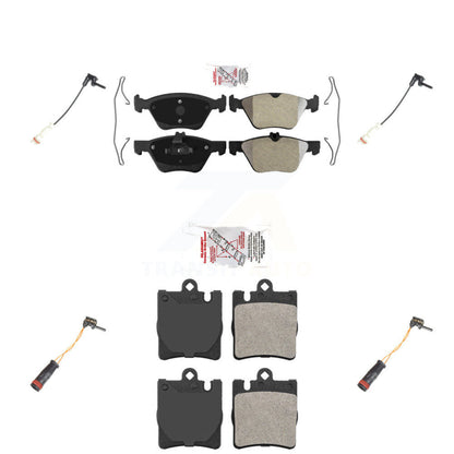 Ceramic Disc Brake Pads And Wear Sensors Front Rear Kit For Mercedes-Benz CLK320